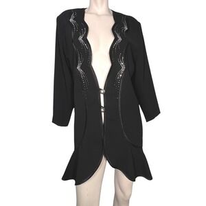 Dolce‎ Embellished Rhinestone Blazer Evening Jacket M USA Elegant Vtg Old Money